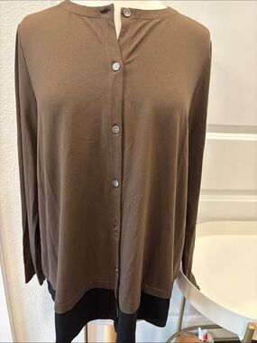 EUC J. Jill Wearever Collection Brown Long Sleeve Cardigan